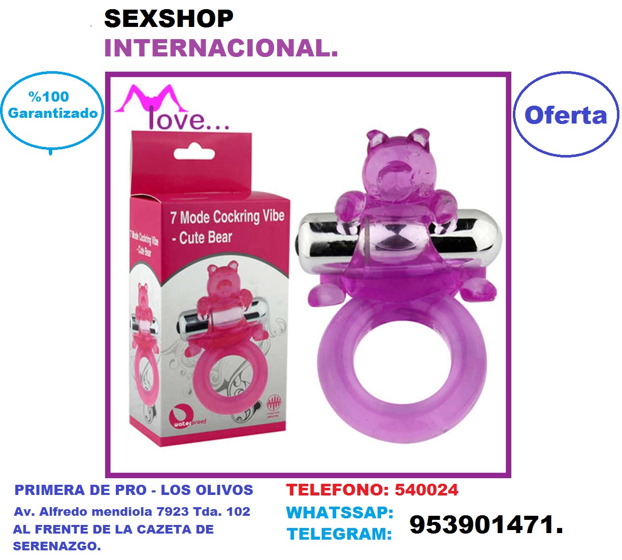 anillo vibrador de colores dn